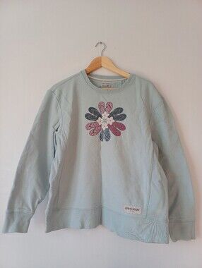 Life is Good Women’s Light Blue Floral Graphic Sweatshirt Size L